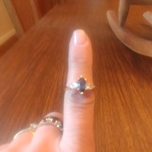 Blue Gem with Cubic Zirconia accents